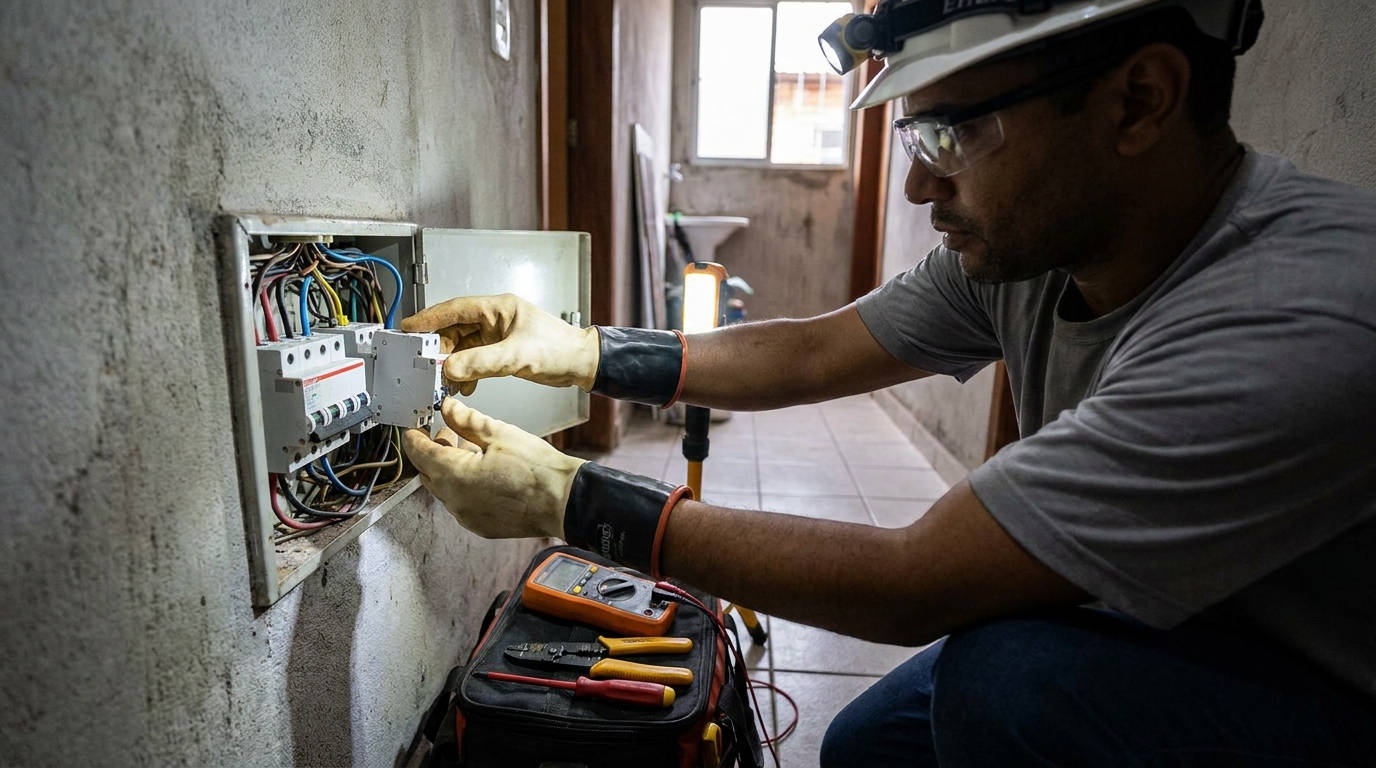 Instalacao de disjuntor profissional em Santos‑SP