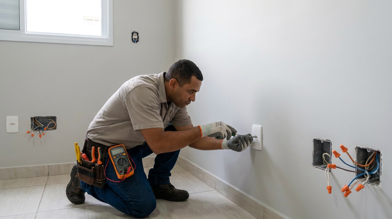 Instalacao de tomada e interruptor em Santos‑SP