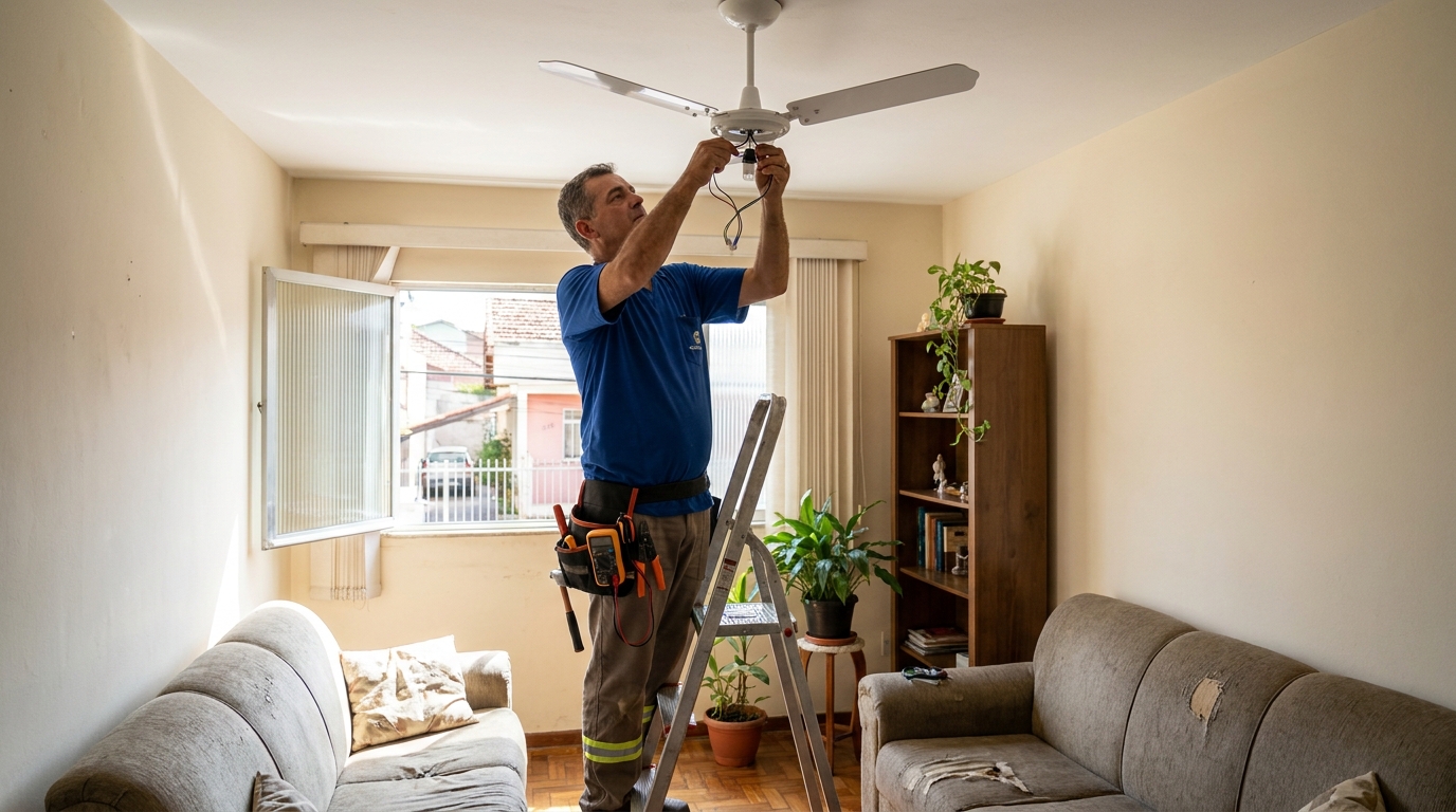 Instalacao de ventilador de teto em Santos‑SP