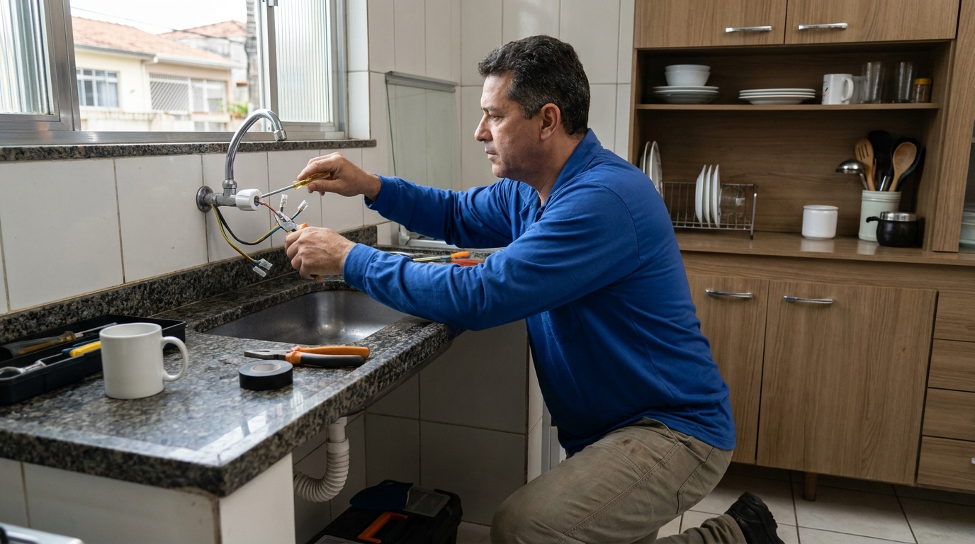Troca de torneira eletrica em Santos‑SP